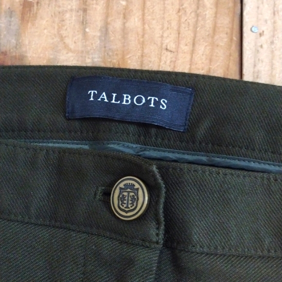 Talbots Dark Army Green Stretch Knit Skinny Ankle Pants Size 8p NEW - Picture 9 of 13
